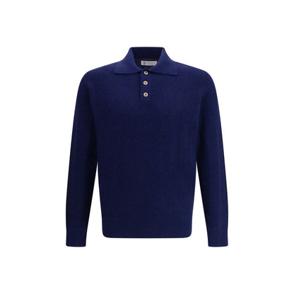 Blue Cashmere Polo Shirt