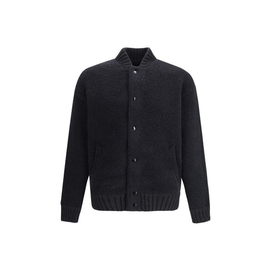 Black Merino Wool Bomber