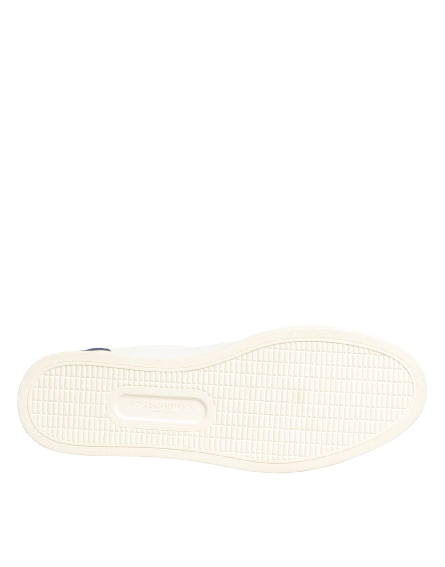 White Blue Leather Logo Patch Sneakers Shoes