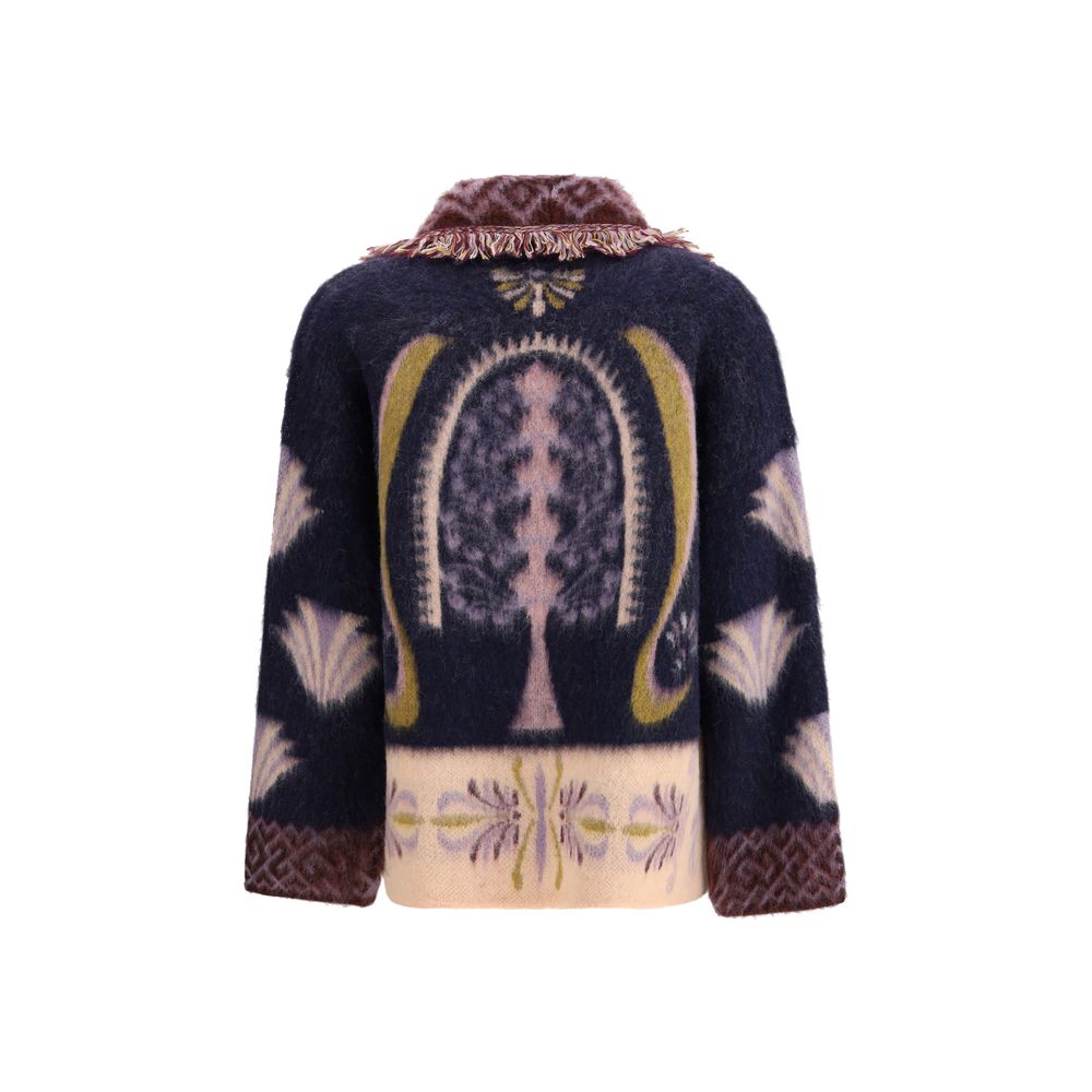 Multicolor Alpaca Vicugna Pacos Cardigan