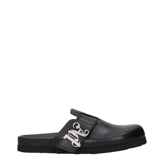 Black Leather Slippers