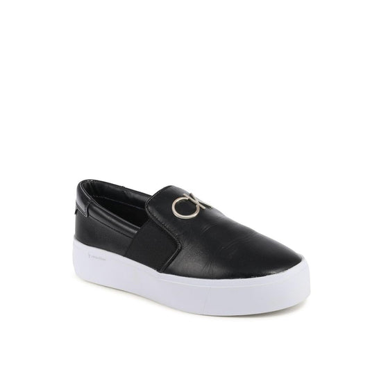 Black Leather Platform Sneakers