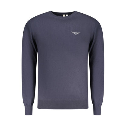 Blue Cotton Men Sweater