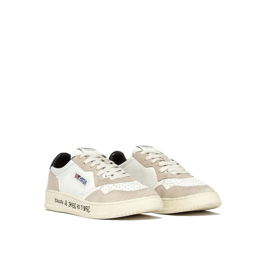 White Goatskin Low Top Sneakers