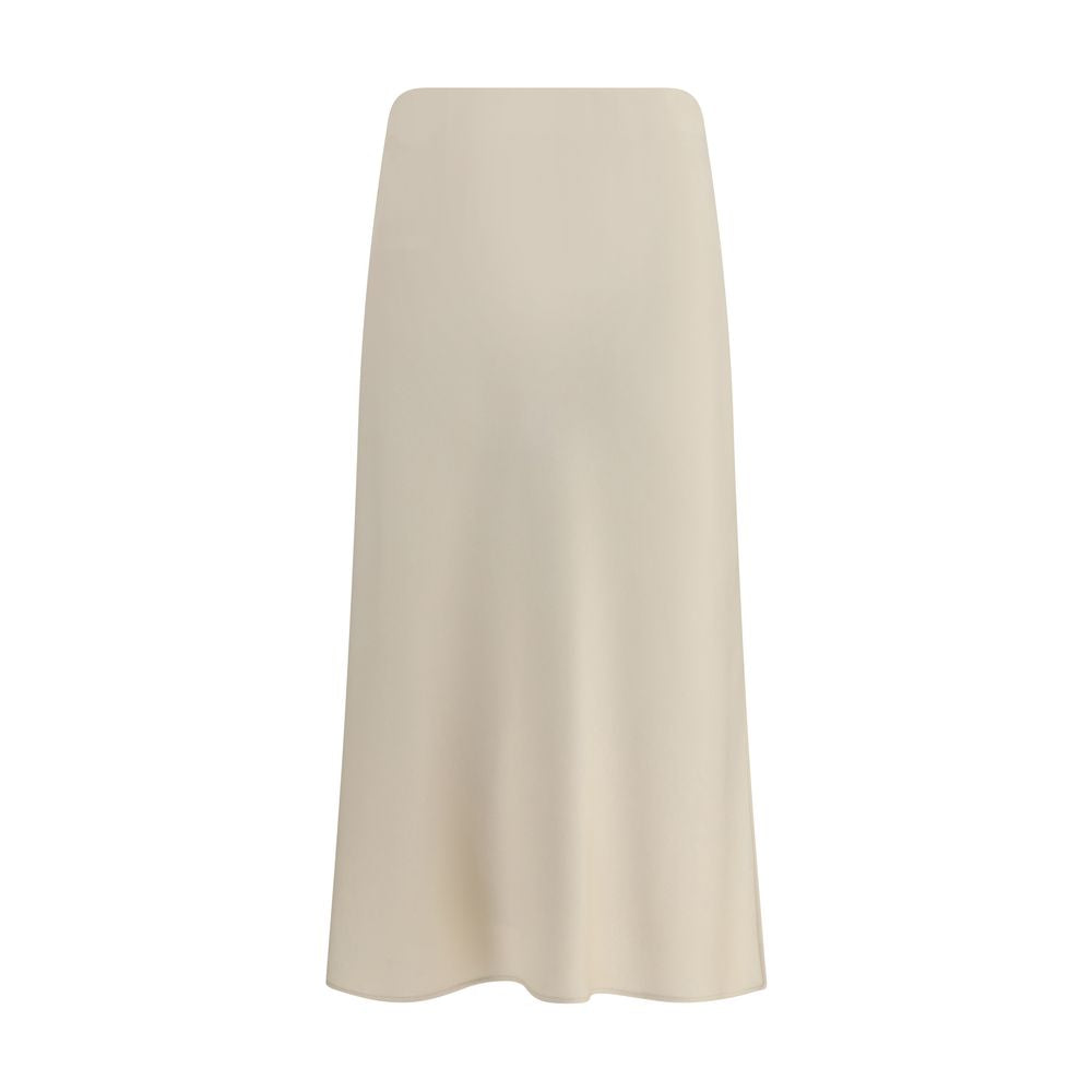 Cream Acetate Midi Skirt