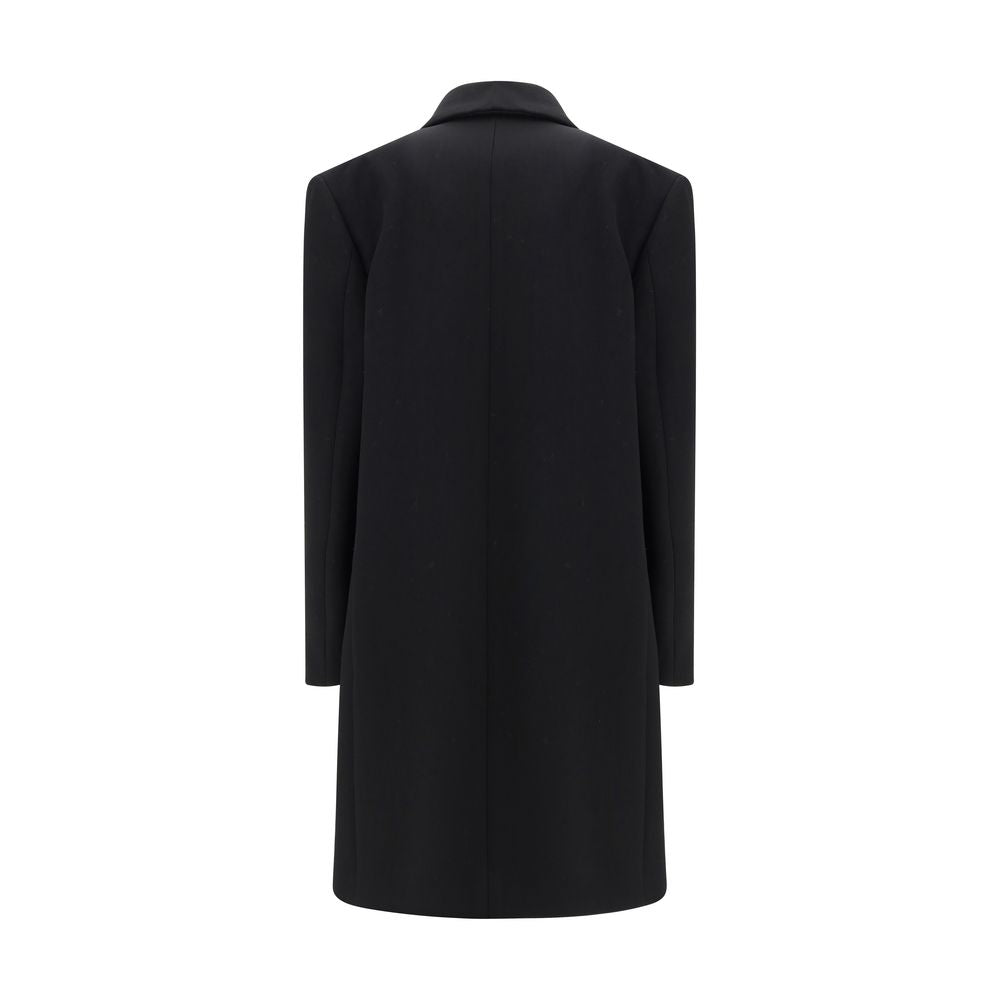 Black Fleece Wool Coat