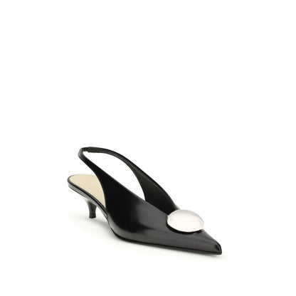 Black Calf Leather Bos Taurus Mid Heel Pumps
