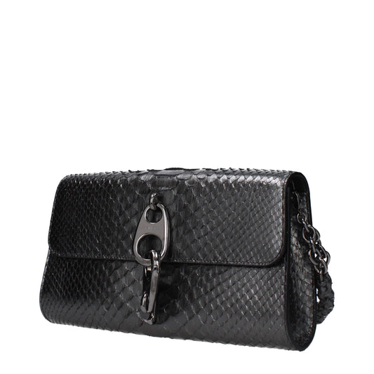 Gray Skin Clutch Bag