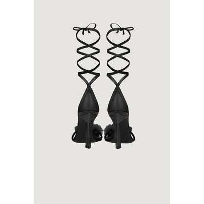 Black Leather High Heel Pumps