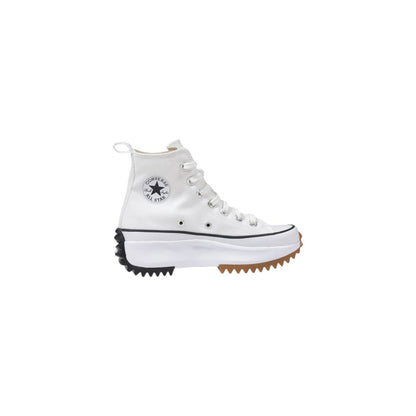 White Fabric High Top Sneakers