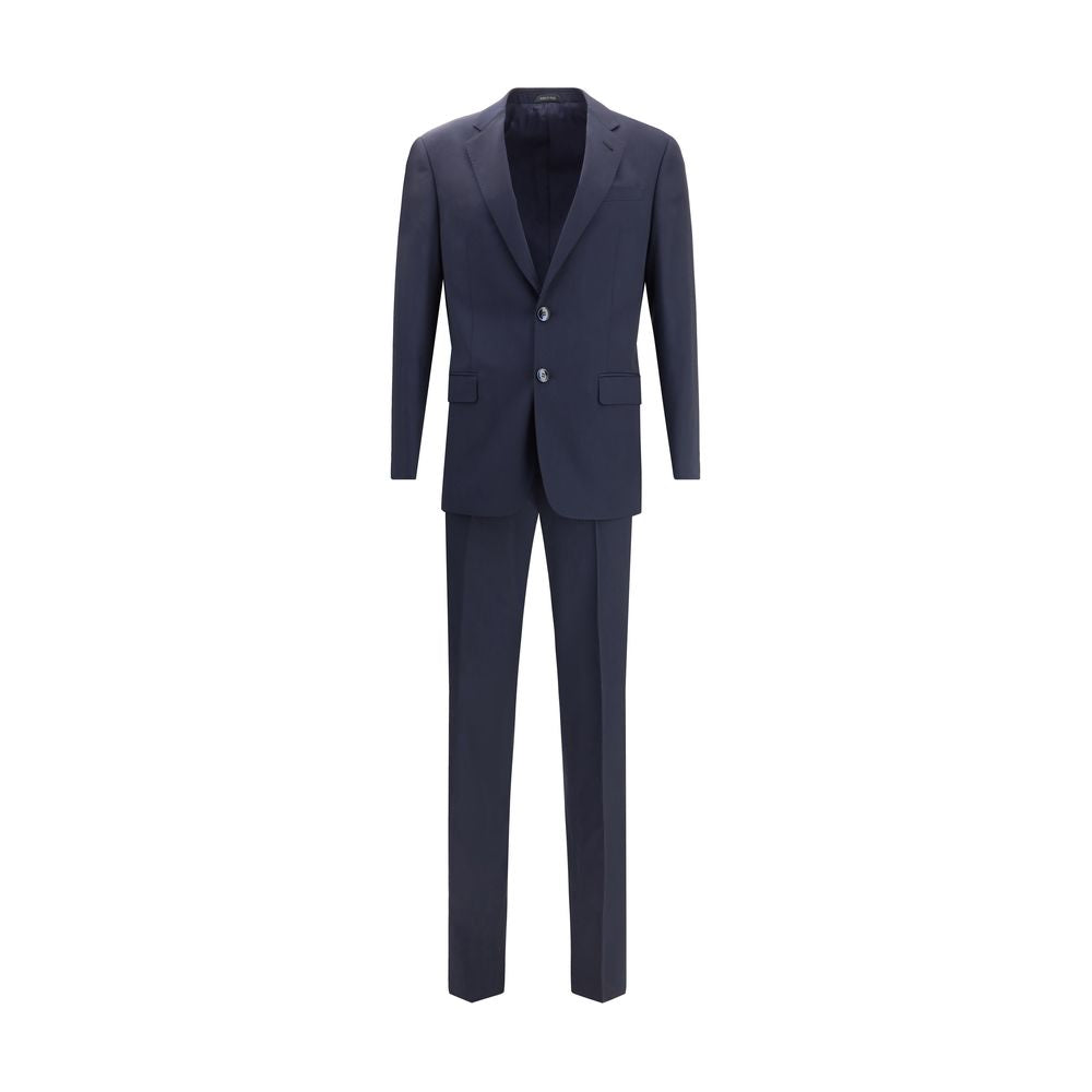 Blue Fleece Wool Two-Piece Suit