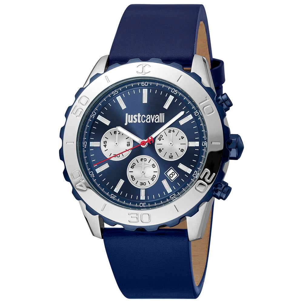 Blue Leather Sport Watch
