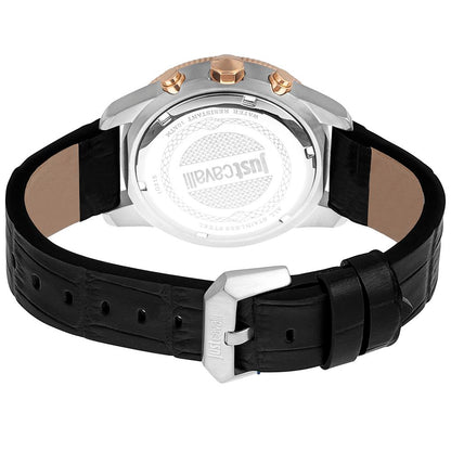 Black Leather Bracelet Watch