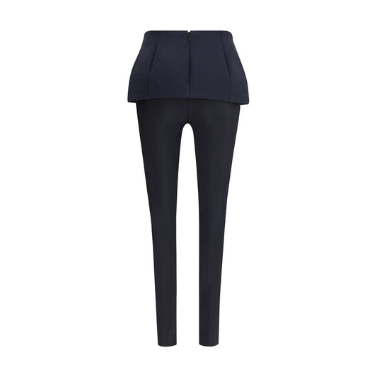 Black Polyester Casual Pants