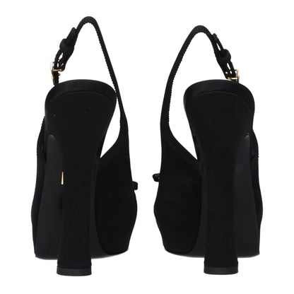 Black Satin High Heel Pumps