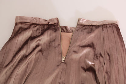Chocolate Viscose High Waist A-line Maxi Skirt