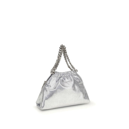 Silver Polyester Shoulder Bag