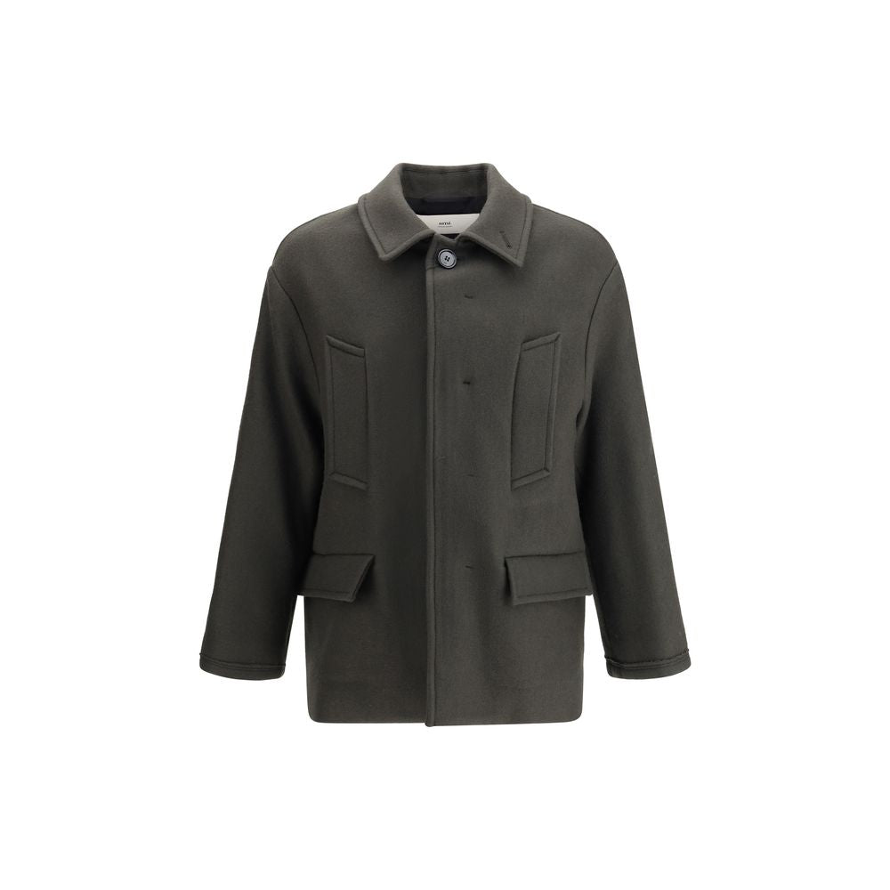 Gray Fleece Wool Coat