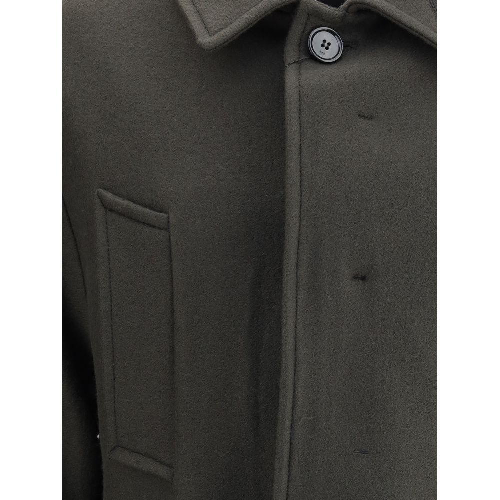 Gray Fleece Wool Coat