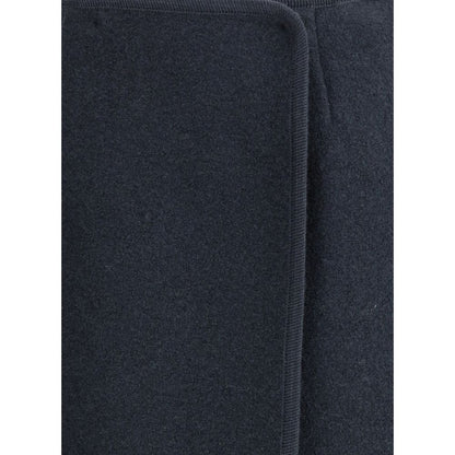 Blue Fleece Wool Midi Skirt