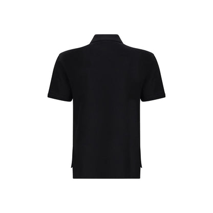 Black Cotton Polo Shirt