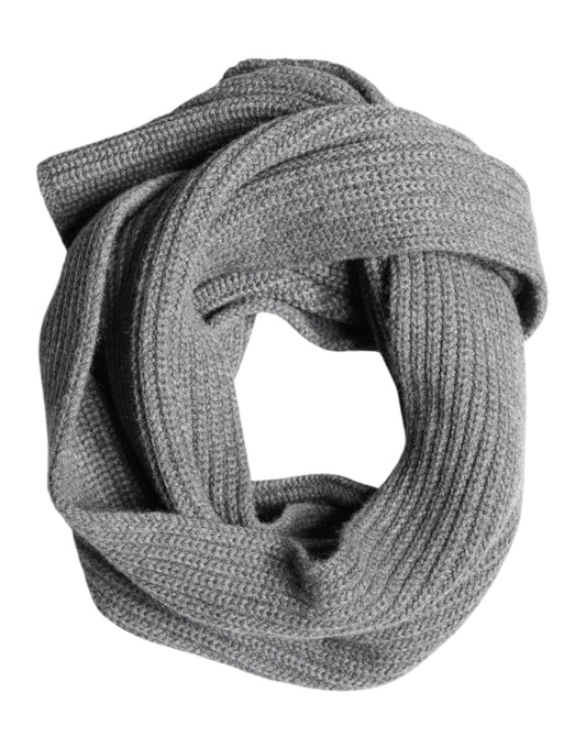 Gray Cashmere Knit Neck Wrap Shawl Scarf
