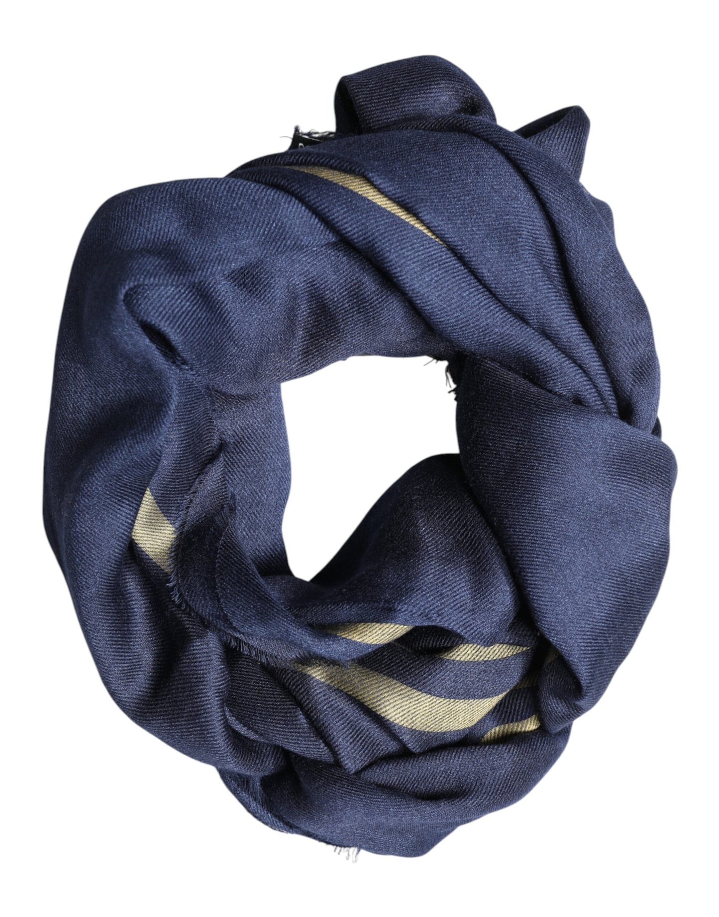 Blue Cashmere Neck Wrap Shawl Fringes Scarf