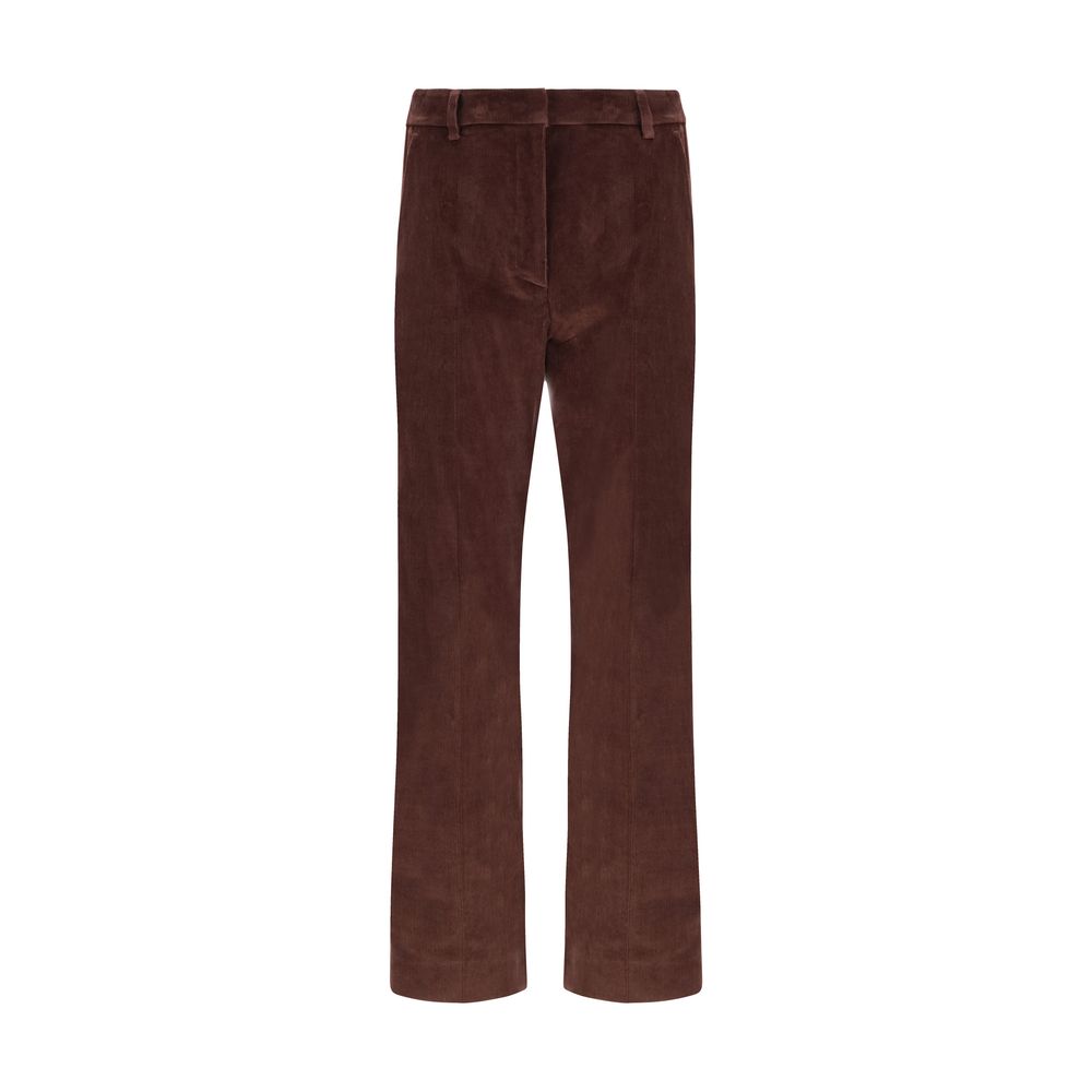 Bordeaux Cotton Cropped Pants