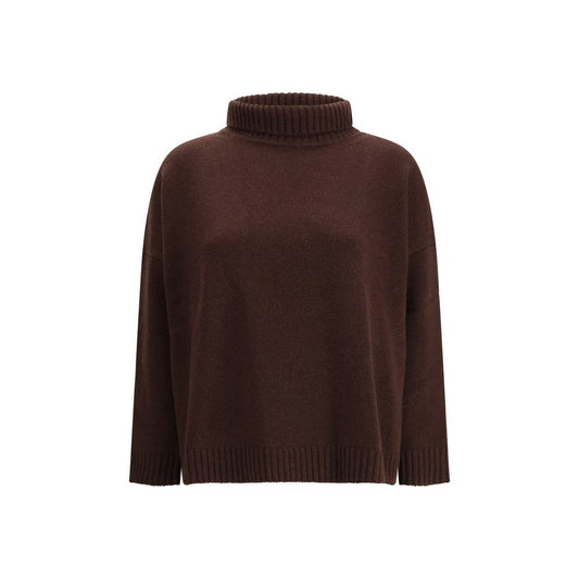 Brown Fleece Wool Turtleneck