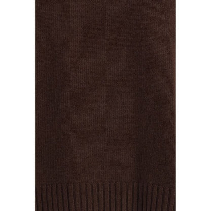 Brown Fleece Wool Turtleneck