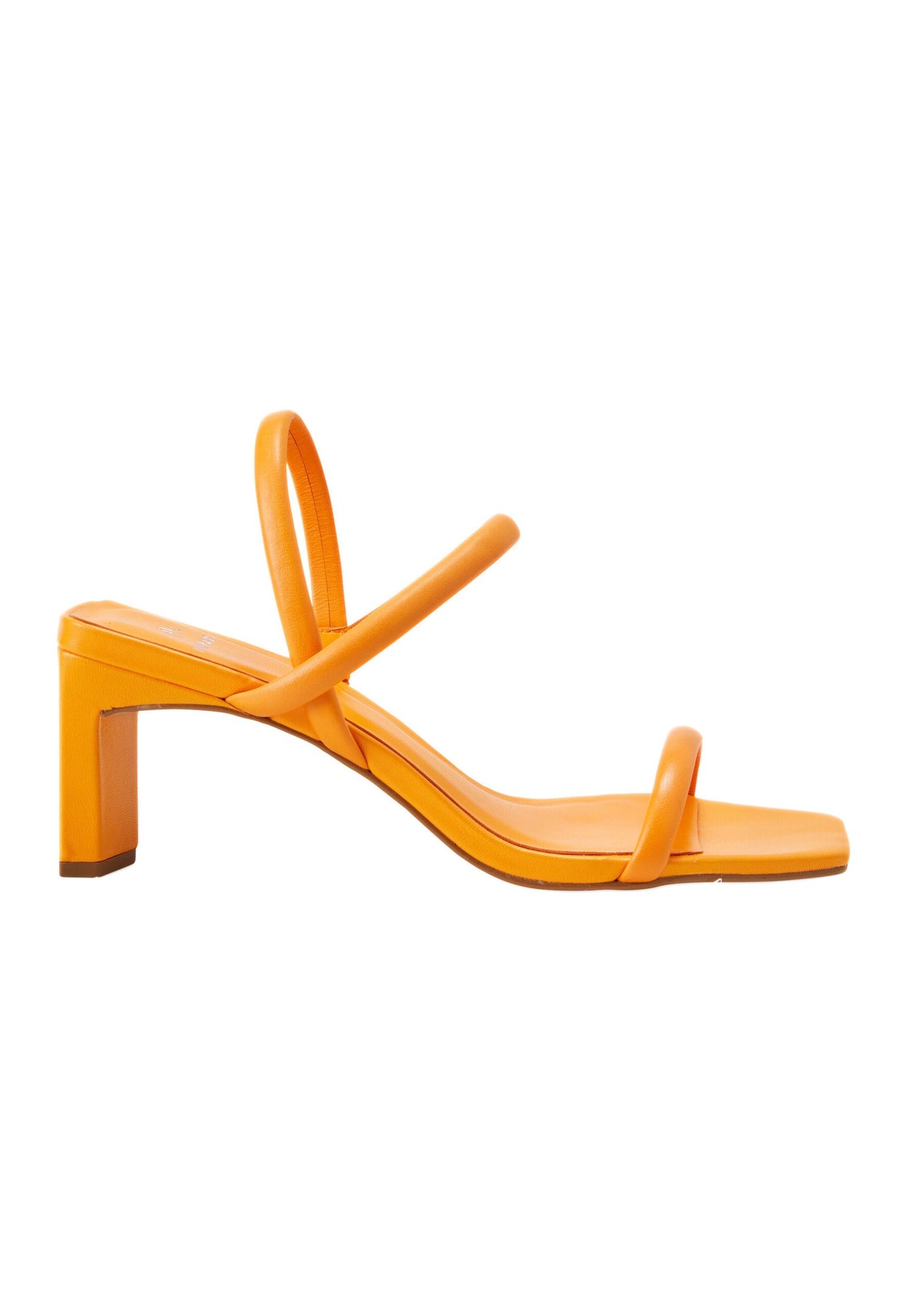 Orange Goat Leather Sandals – 6.5 Cm Block Heel