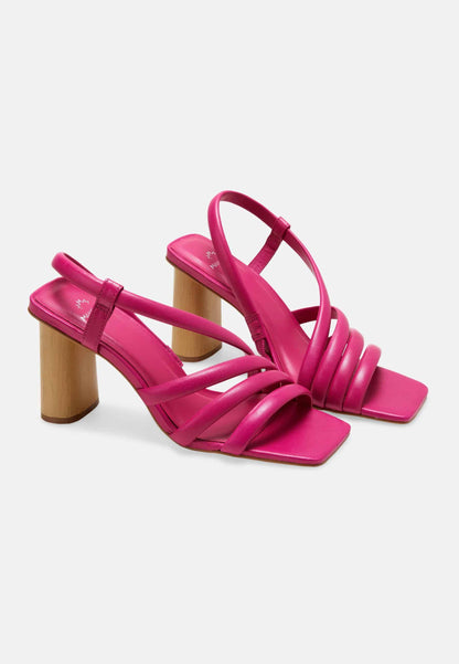 Pink Calf Leather Sandals Cedro – Women’S 8 Cm Cylindrical Block Heel