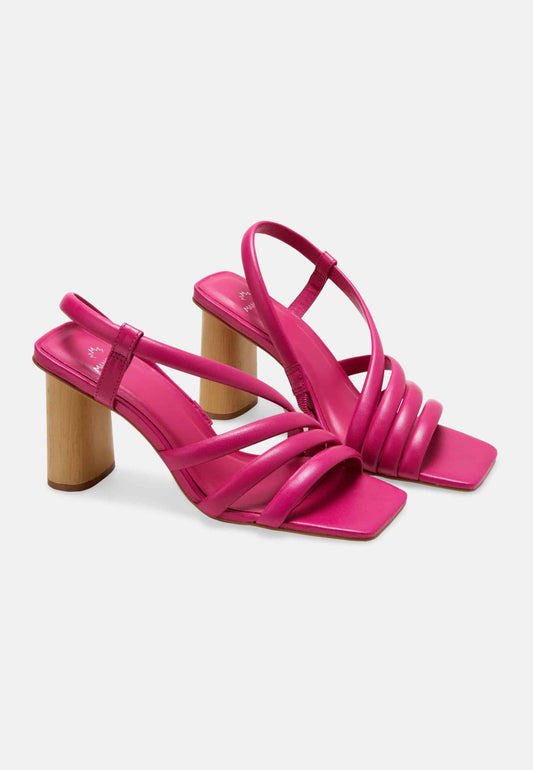Pink Calf Leather Sandals Cedro – Women’S 8 Cm Cylindrical Block Heel