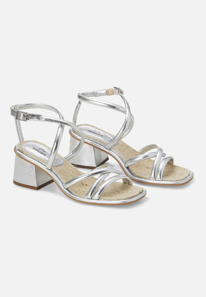 Silver Bromelia Women'S Sandals - Block Heel