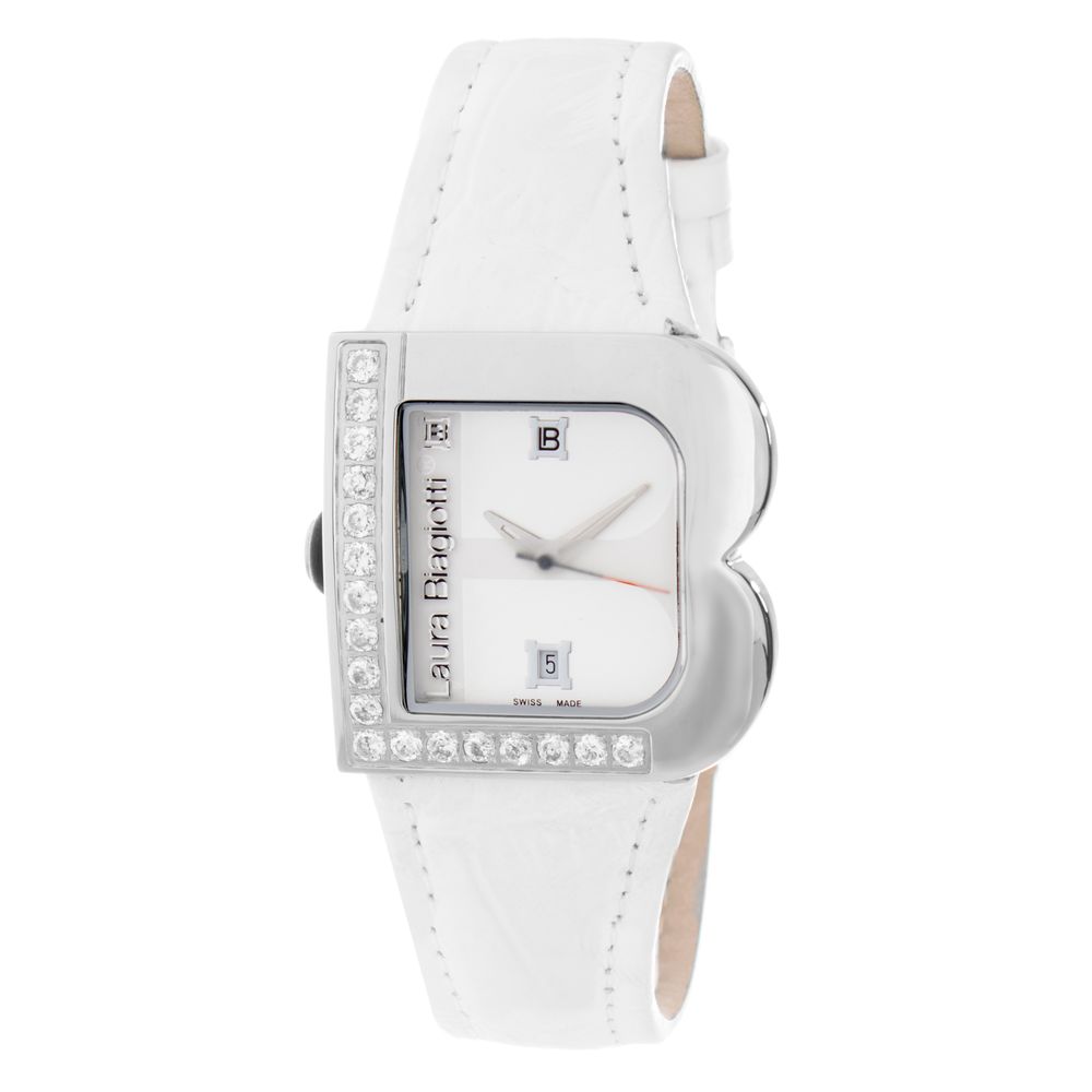 White Leather Dress Watch