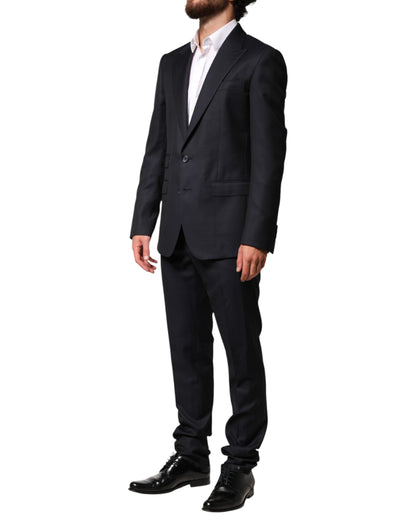 Black Wool Single Breasted Men 2 Piece Suit