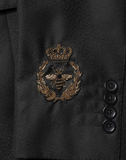 Black Embellished Single Breasted 2 Pc Suit