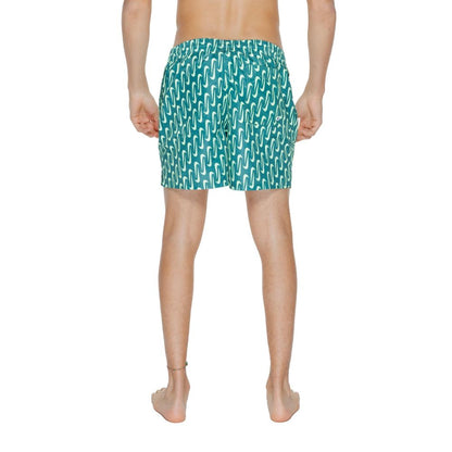 Green Polyester Swim Shorts