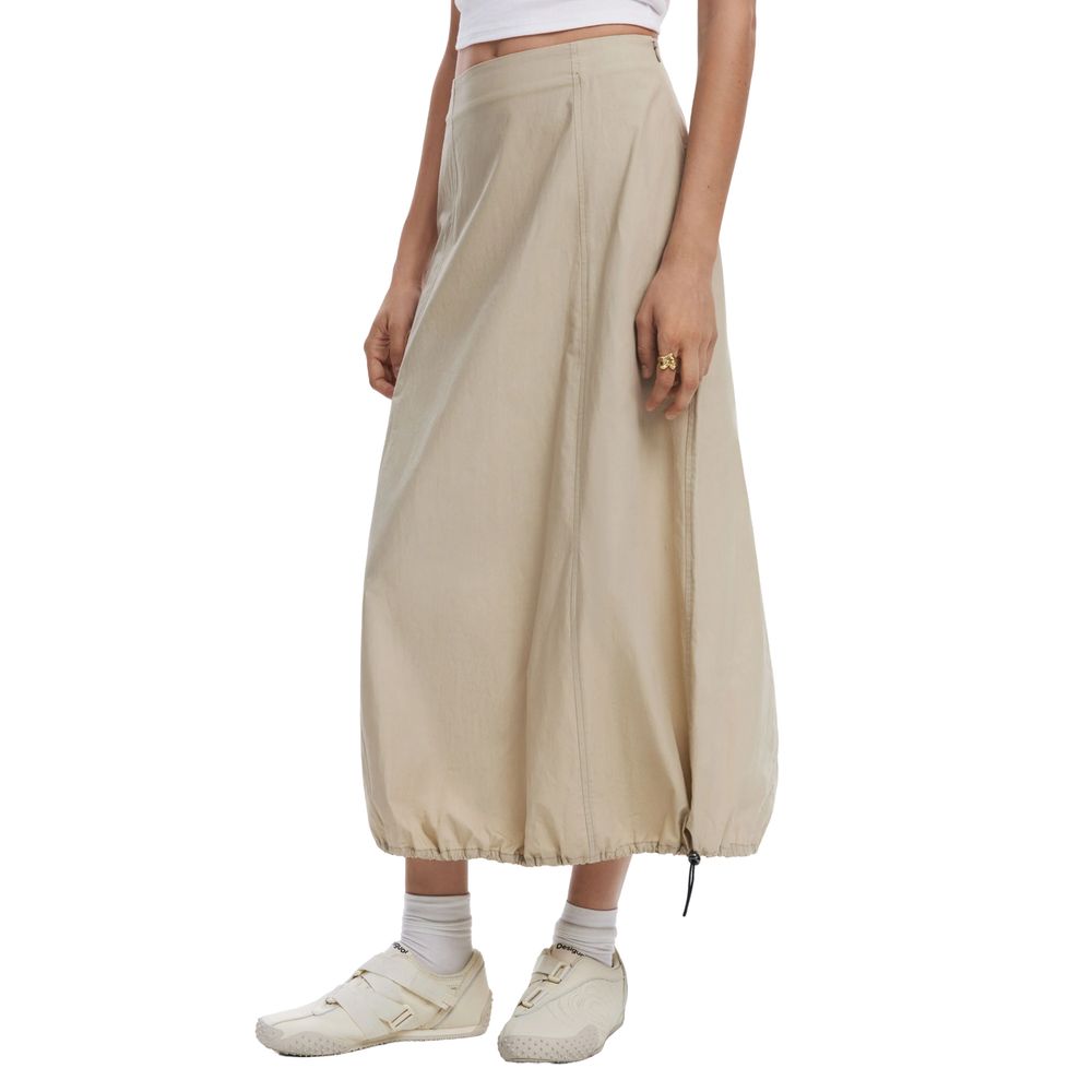 Beige Cotton Long Skirt