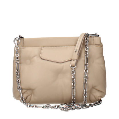 Beige Leather Crossbody Bag