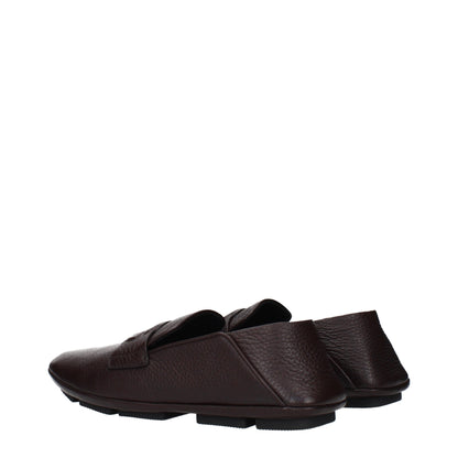 Brown Leather Slip-On Loafers