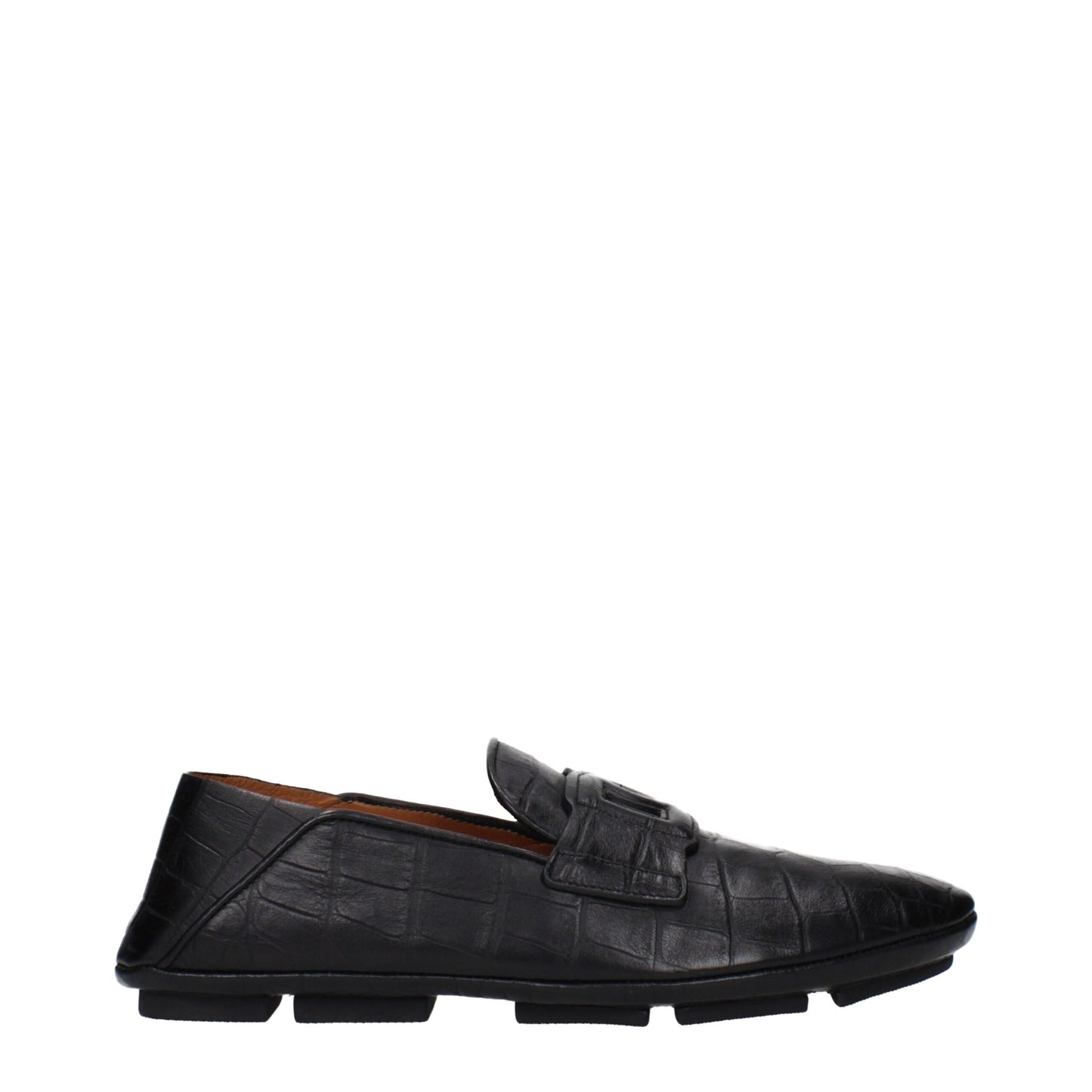 Black Leather Slip-On Loafers