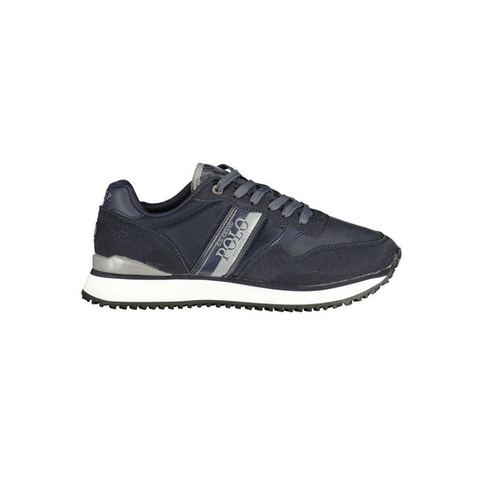 Blue Polyurethane Men Sneaker