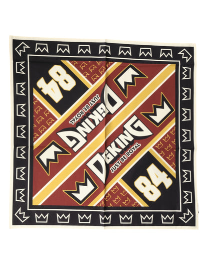 Multicolor DG King Square Foulard Men 50.5cm x 50cm Scarf