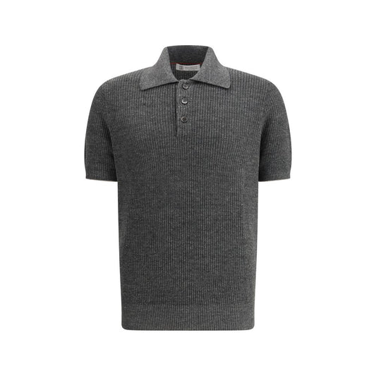 Gray Cotton Polo Shirt