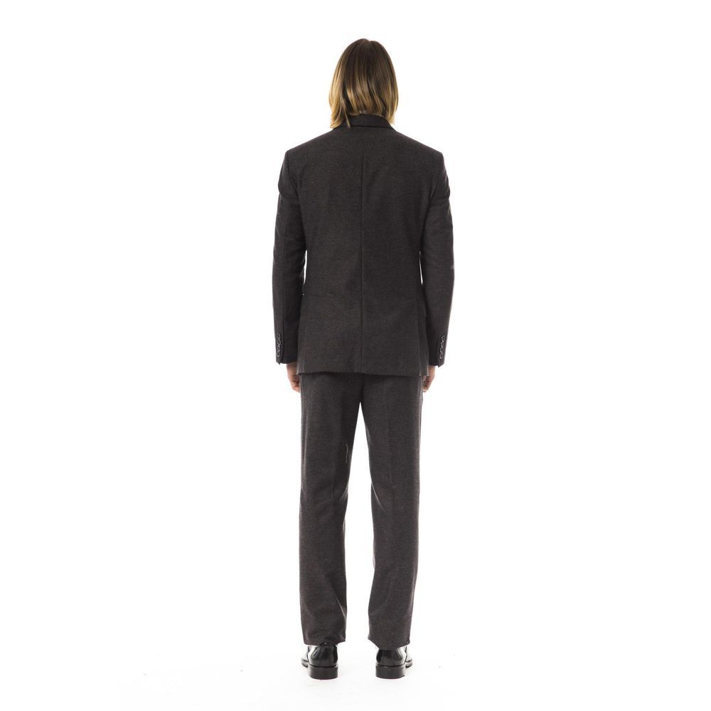 Brown Cotton Two-Piece Suit