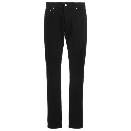 Black Cotton Skinny Jeans