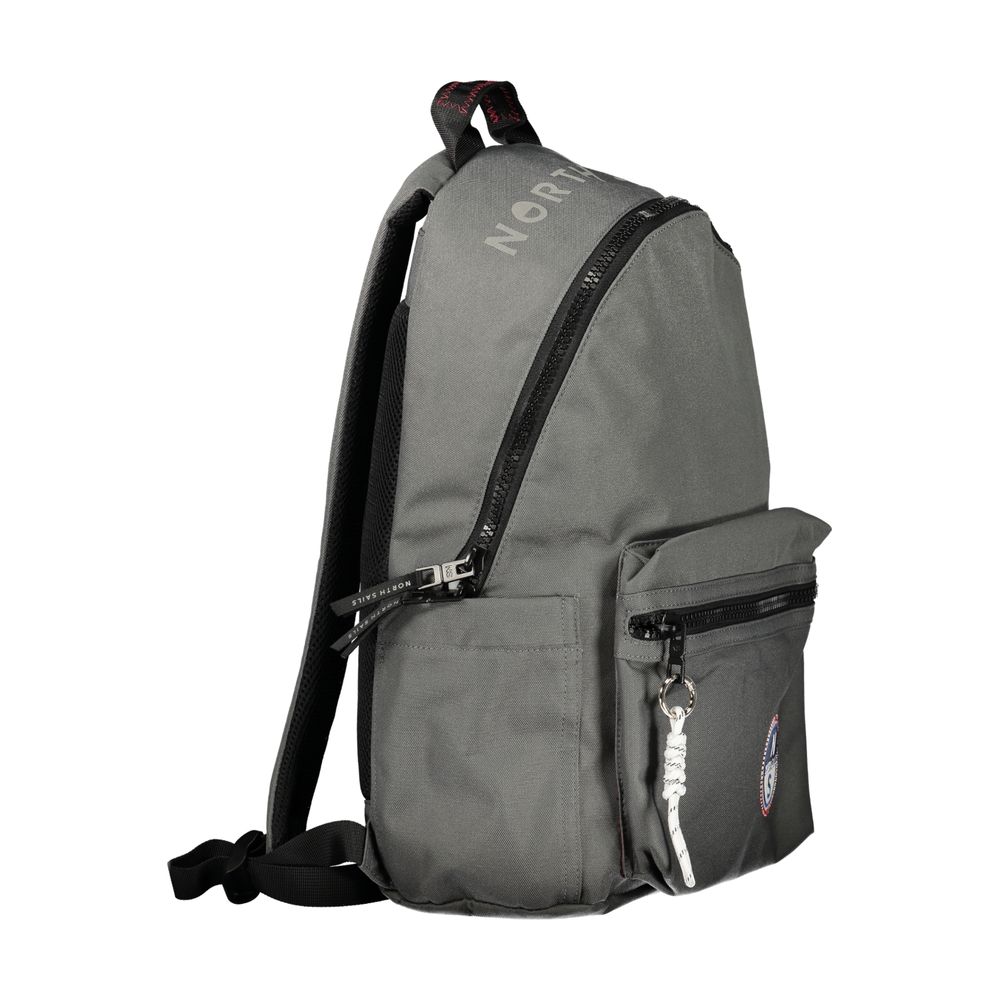 Grigio Polyester Men Backpack