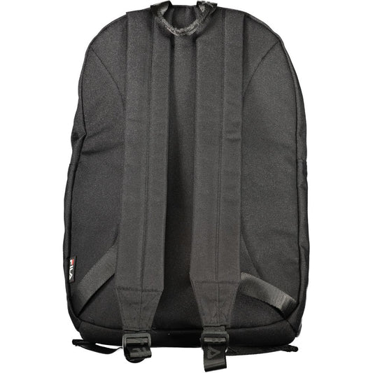 Black Polyester Men Backpack