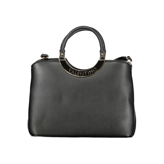 Black Polyurethane Women Handbag